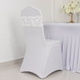 thumbnail image 6 of BalsaCircle 5 White Satin Rosettes Stretchable Spandex Chair Sashes Wedding Decorations, 6 of 8