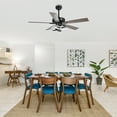 thumbnail image 4 of Whose Lamp 52 Inch Black Contemporary Ceiling Fan with Integrated LED Lights, Downrod Mount, Remote Control, Reversible Blades, 4 of 16