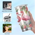 thumbnail image 6 of SKYSONIC Flamingo Tumbler Stainless Steel Double Wall Vacuum Reusable Insulated Mug with Straw and Built-in Coaste for Cold and Hot Beverages, 20oz, 6 of 7