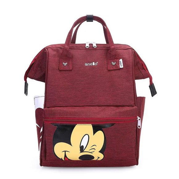 Mochila de tela Oxford de gran capacidad con patrón de Mickey.