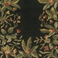 thumbnail image 3 of 2' x 8' Black Tropical Leaves Bordered Wool Indoor Runner Rug, 3 of 4