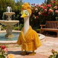 thumbnail image 6 of Porch Goose Bathrobe Set With Headband & Eye Mask Decorative Porch Goose Outfit For Homeowners Courtyard Garden Decor(Yellow-13In), 6 of 8