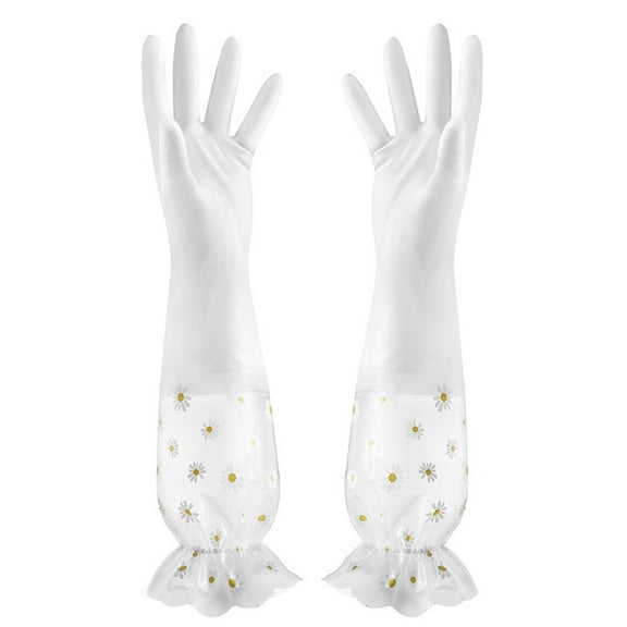 HengDidi Elegant Long Rubber Dishwashing Gloves for Household Kitchen Cleaning Hand Protection with Comfort Grip Stylish Design Reusable for Laundry