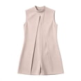 thumbnail image 7 of Rompers for Women Sleeveless High Neck Mini Romper Dresses Split Front Tunic Overlay Short Jumpsuits Elegant formal office Outfits Pink, 7 of 7