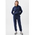 thumbnail image 6 of Ahlaray Navy Blue Joggers - Cozy Fleece Lined, Trendy High Waist, Customizable Fit, 6 of 8