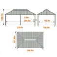 thumbnail image 6 of VEIKOUS 24' x 14' Outdoor Hardtop Gazebo, Aluminum Wood Grain Gazebo w/Double Roof for Patio, Garden, 6 of 19
