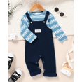thumbnail image 2 of ZOEREA Toddler Baby Boys Clothes Outfit Long Sleeve T-Shirt and Romper Set Cute Jumpsuit Overalls Solid Color 6M-4T, 2 of 5