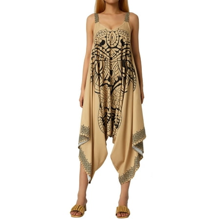 

Genuiskids Women Casual Baggy Jumpsuits Owl Print Loose Suspender Swing Bib Romper Harem Jumpsuit Loose Fit Funny Clothes
