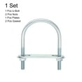thumbnail image 3 of Round U-Bolts 1 Set 50mm Inner Width 80mm Length M6 with Nuts and Plates, 3 of 5