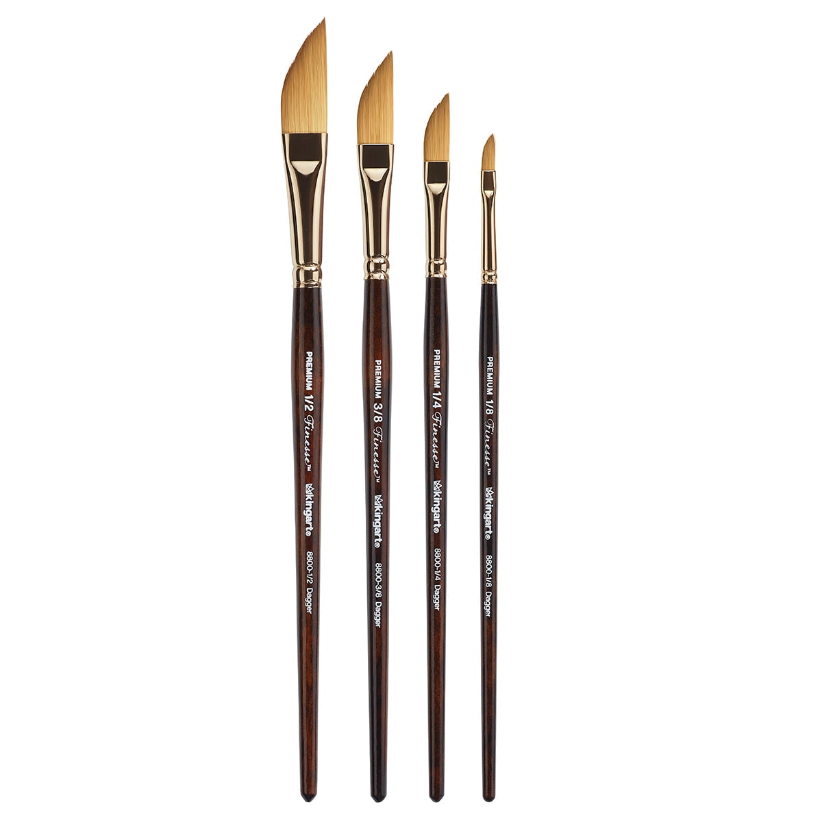 Finesse&trade; 8800 Dagger Brush Kolinsky Sable Synthetic Blend, Set of 4