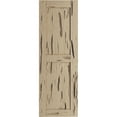 thumbnail image 2 of Ekena Millwork 15"W x 64"H Rustic Two Equal Panel Flat Panel Pecky Cypress Faux Wood Shutters (Per Pair), Primed Tan, 2 of 11