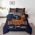 thumbnail image 2 of Erosebridal American Football Comforter Sets Twin Size , Reversible 2pcs, Navy Blue, Chicago, 2 of 6