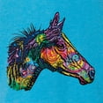 thumbnail image 2 of Colorful Neon Horse | Dean Russo Art Animal Lover Tri-Blend Racerback Tank Top, Vintage Turquoise, Small, 2 of 6