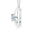 thumbnail image 2 of ANGARA Natural Shell Style Oval Aquamarine and Diamond Pendant in 925 Sterling Silver for Women (Size-4x3mm) | March Birthstone, Anniversary, Jewelry Gift for Women | Natural Aquamarine Necklace, 2 of 8