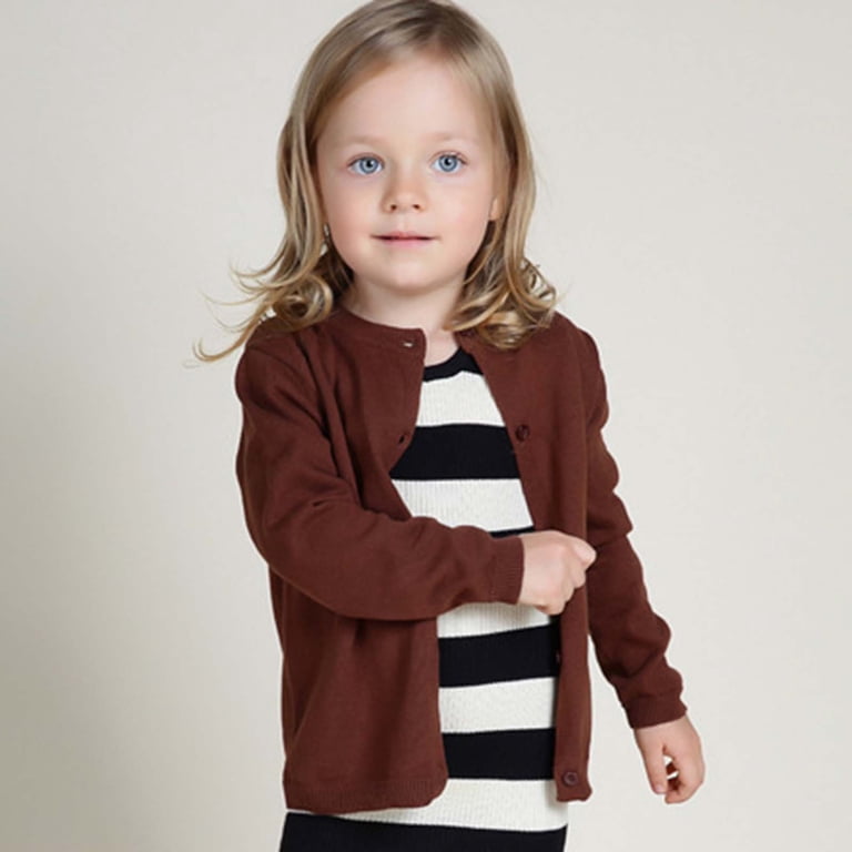 Toddler Girl Knitted Cardigan Sweater - Long Jacket With Belt, V-Neck, For Fall & Winter