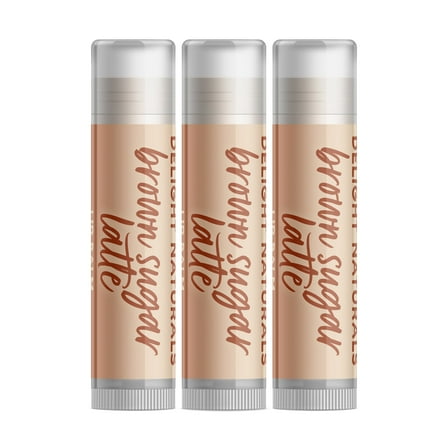 Delight Naturals Brown Sugar Latte Lip Balm - 3 Pack