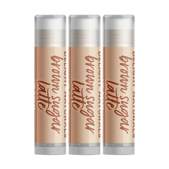 Delight Naturals Brown Sugar Latte Lip Balm - 3 Pack