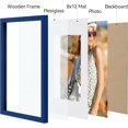 thumbnail image 2 of Vittanly 11x17 Picture Frame, Engineered Wood with Shatter Resistant Plexiglass, Display Pictures 8x12 with Mat or 11x17 without Mat, Photo Frame for Wall Mounting, Royal Blue, 1 Pack, 2 of 6