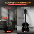 thumbnail image 4 of Pyle Beginner Acoustic Guitar Kit, 1/4 Junior Size All Wood Instrument for Kids, Adults, 30" Black Matte, 4 of 7
