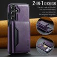 thumbnail image 3 of Detachable Wallet Compatible with Magsafe Wireless Charing for Samsung Galaxy S25 Case with Card Holder Magnetic Snap, RFID Blocking Kickstand 2 in 1 Shockproof Case for Samsung Galaxy S25, Purple, 3 of 9