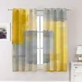 thumbnail image 2 of Yellow Bedroom Blackout Curtains, Yellow Cafe Curtains Gray Window Curtain Mustard Yellow Blackout Polyester Grommet Window Treatment Drapes for Living Room 42"W x 45"L (Pack of 2), 2 of 6