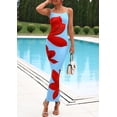 thumbnail image 4 of Vestido Maxi Floral PRETTYGARDEN Mujer Tirantes Finos Azul Claro XXL, 4 of 8