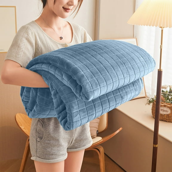 HBYJLZYG Plaid Solid Color Flannel Blanket Couch Blanket Lap Blanket Kids Blanket Car Blanket Small Blanket 150cm X 100cm