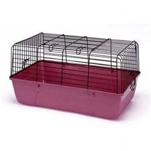 Penn-Plax S.A.M. Small Animal Cage with Wire Body Burgundy