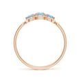 thumbnail image 2 of ANGARA Natural Floating Three Stone Aquamarine Ring with Diamond Halo in 14K Rose Gold for Women (Size-4mm) | March Birthstone, Birthday, Anniversary, Jewelry Gift for Women | Natural Aquamarine Ring, 2 of 9