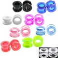 thumbnail image 5 of HOOUN 8/10/12mm Acrylic Screw Flesh Tunnel Ear Plug Taper Earring Stretcher Plug 1pc-02#Black/Silicone-10mm, 5 of 9