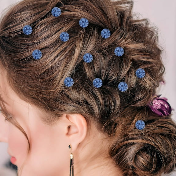 OUNONA  12 Pcs Blue and Silver Hairpin Tip Metal Spiral Accessories Women's