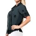 thumbnail image 3 of HAPPY BAY Women's Fashion Casual Button Down Short-Sleeve Hawaiian Shirt For Womens Blouses Holidays Beach Summer Ladies Tops M plus-size Grey_X451, 3 of 3