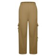 thumbnail image 6 of PuLe Womens Cargo Sweatpants High Waisted Drawstring Baggy Fleece Joggers Pants Straight Leg Casual Sweatpants with Pockets, 6 of 7