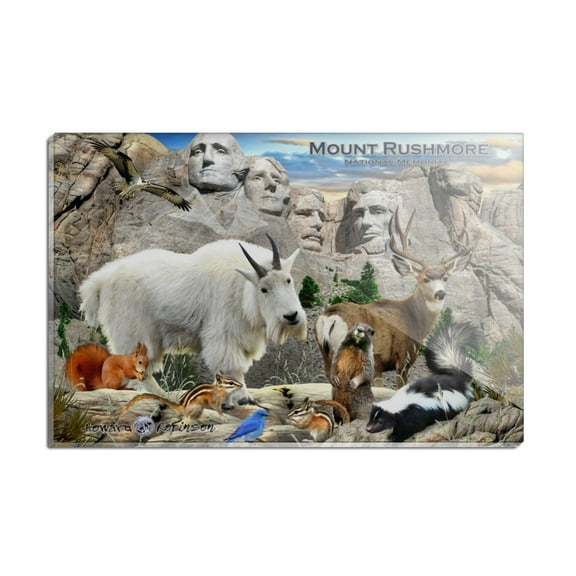 Mount Rushmore National Memorial South Dakota SD Animals Mountain Goat Rectangle Acrylic Fridge Refrigerator Magnet