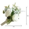 thumbnail image 2 of Wrist Corsage Boutonniere Set Wedding Party Supplie Bouquets Women' Men's Corsage Handmade Wedding Bridal Bouquet for Party - B, 2 of 8