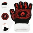 thumbnail image 5 of Unique Bargains Oven Mitts Heat-Resistant Cooking Gloves Red Fire 12.6x5inch, 5 of 6