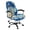 Blue Palm Tree Floral Print, variant on POLERO 4th of July All-in-One Office Chair Cover with Vintage Star Eagle Flag, Stretch Elastic Brushed Fabric Slipcover for Home Office