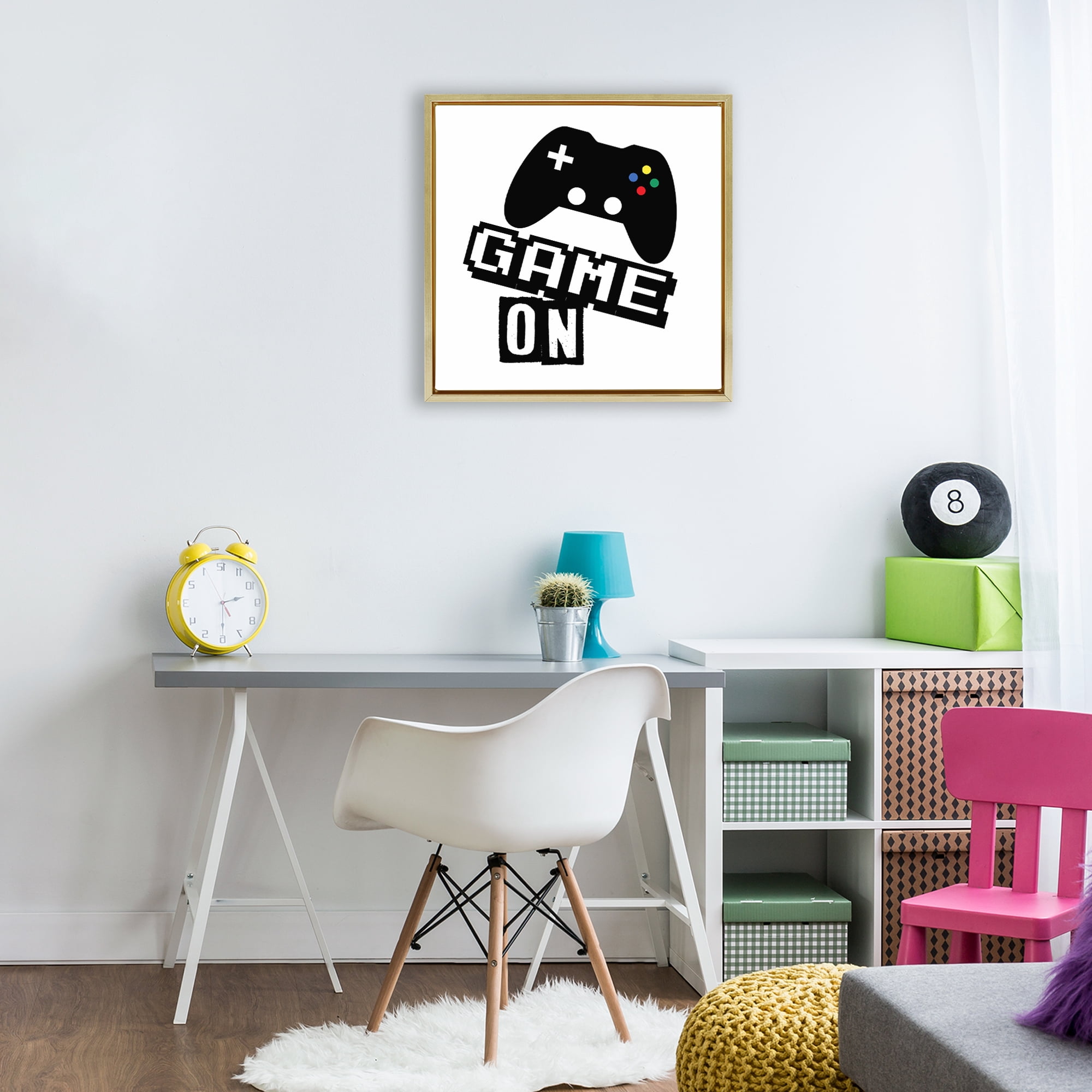 Stupell Industries Playful Game On Gold Framed Floater Canvas Wall Art, design by Marcus Prime