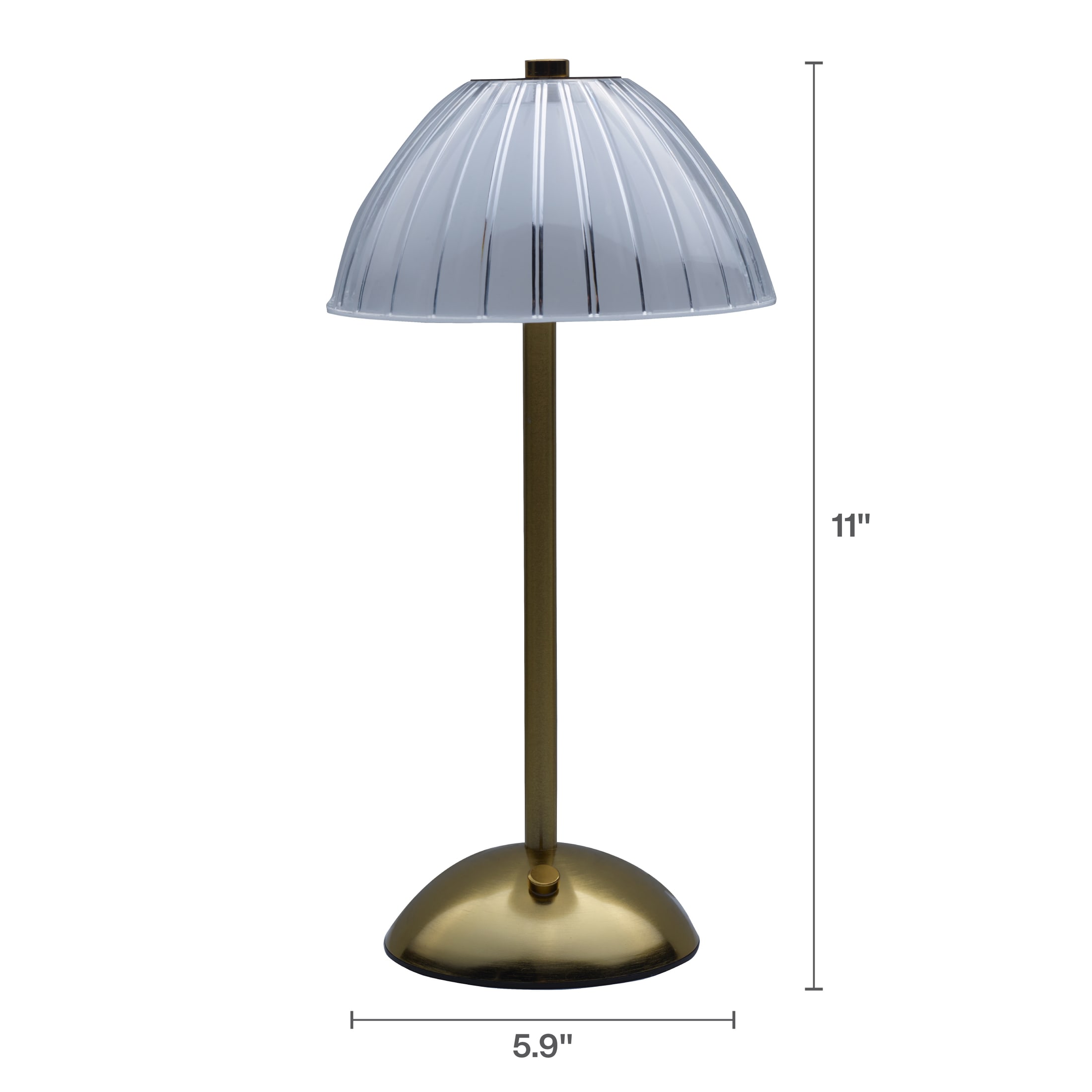 Home Accents 11 inch Acrylic and Metal Rechargeable Cordless Led Lamp With Opaque Shade