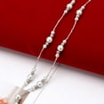 thumbnail image 4 of AOOOWER Hidden Hollow Beads White Pearls Beaded Lanyard ID Badge Holder Pendant Necklace, 4 of 8