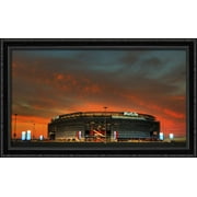MetLife Stadium 40x24 Large Black Ornate Wood Framed Canvas Art - Home of the New York Giants and Jets