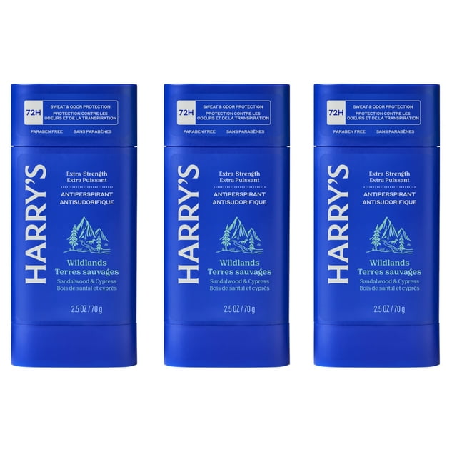 Harry's Men's Odor Control Deodorant - High-Performance Deodorant for Men - Advanced Odor & Sweat Protection - Great for Daily Use - Sensitive Skin-Friendly - Wildlands Scent - 2.5 oz - 3 Pack