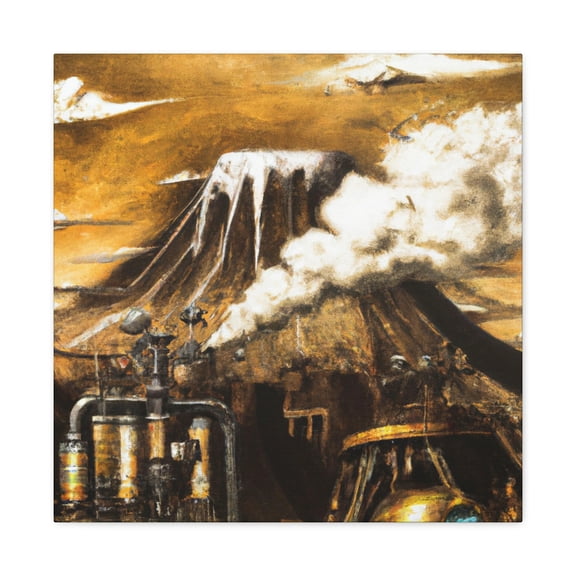 Volcano Eruption Steampunk - Canvas