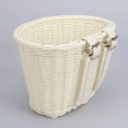 thumbnail image 6 of Rattan Bike Basket Adjustable Hand Woven Bike Basket, PE Waterproof Bicycle Front Basket for Kids Children Bike, White, 6 of 10