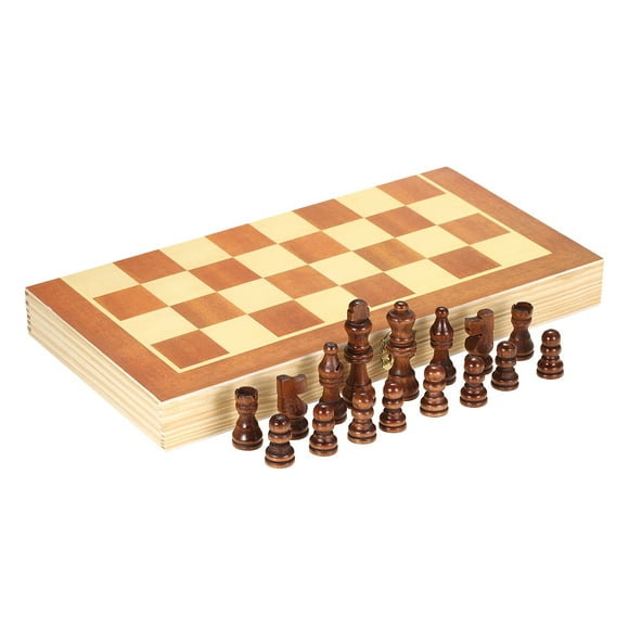 Wooden Chess Set International Chess Entertainment Game Chess Set with Folding Board