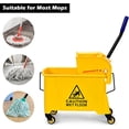 thumbnail image 6 of HJTER Mop and Bucket Set with Wringer On Wheels, 21 Quart Capacity Portable Wringer Trolley on Wheels, Side Press Floor Cleaning Wavebrake w/Handle, Mop Bucket for Home, Commercial, Restaurants, 6 of 8