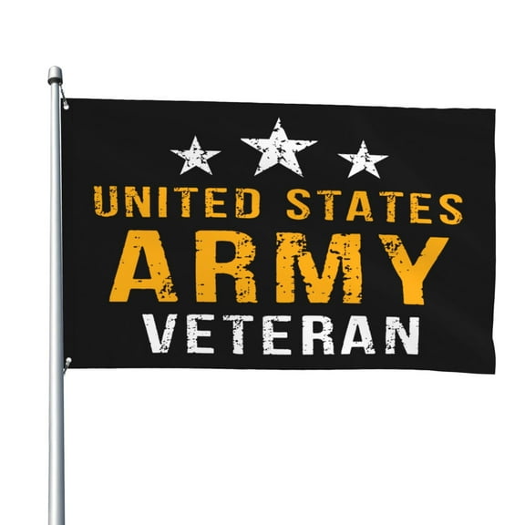 Proud Us Army Veteran Flags for Yard Outside Decorations 4x6 Ft Double Sided for Home Indoor Outdoor Lawn Balcony Corridor Party