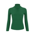 thumbnail image 4 of Rigardu thermal underwear for women Women Soft Sweater Slim Fit Lightweight Long Sleeve Turtleneck Tops Undershirt Knitted Warm Pullover Sweater thermal shirts for women Army Green + One size, 4 of 8