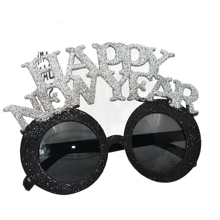 Happy New Year Chunky Glitter Paper Glasses