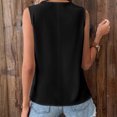 thumbnail image 4 of Camiseta sin mangas para mujer, cuello en V, encaje, agradable a la piel, cómoda, informal, para ir de compras, oficina, escuela, vacaciones, 4 of 6